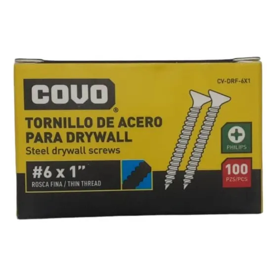 Tornillos De Drywall 6x1 Pulgadas Caja De 100 Unidades