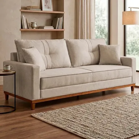 Sofá Living Malibu 230cm Bege Bouclê King House