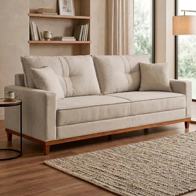 Sofá Living Malibu 230cm Bege Bouclê King House