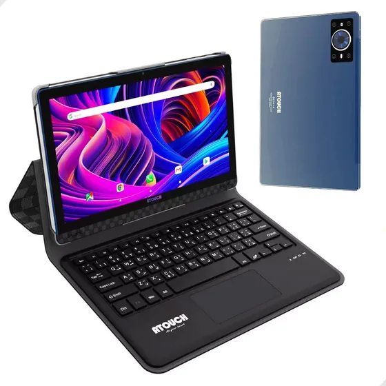 Tablet C/ Capa Teclado Mouse 128gb 6gb Ram Entrada P/ Chip Cor Azul