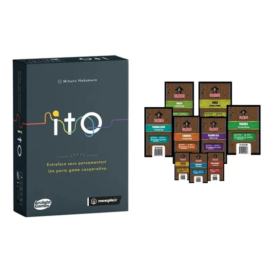 Kit Ito Jogo De Cartas Meeple Br + Sleeves Bucaneiros Usa
