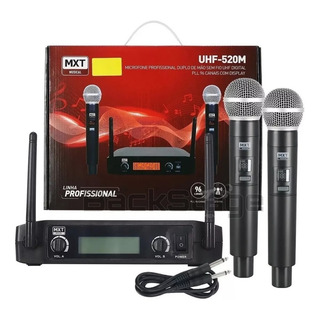 Microfone Sem Fio Duplo Mxt Uhf-520m 96 Canais Display Cor P Microfone Sem Fio Duplo Mxt Uhf-520m 96 Canais Display Cor P