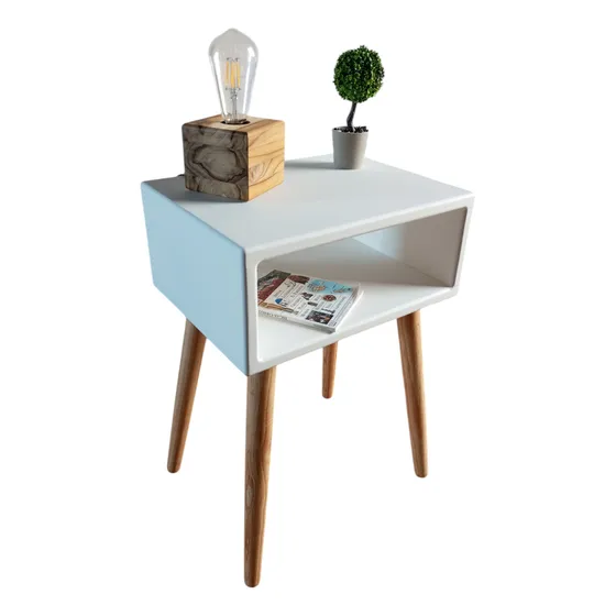 Mesa De Noche Estilo Nórdico En Madera 