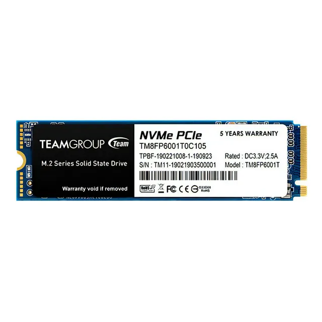 Disco Sólido M.2 Nvme Teamgroup Mp33 Pcie 1tb Ssd Dc +3.3v Color Blue