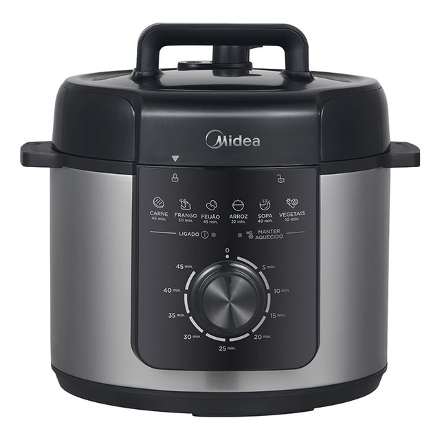 Panela Elétrica Mecânica Pressão 4l Preta E Inox Midea 127v Panela Elétrica Mecânica Pressão 4l Preta E Inox Midea 127v