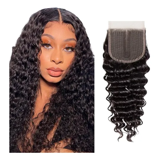 Aplique Top Closure Disfarce Topo Cabelo Cacheado Natural