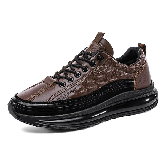 Tênis Padrão Crocodilo Moda Homens Sapatos Casuais