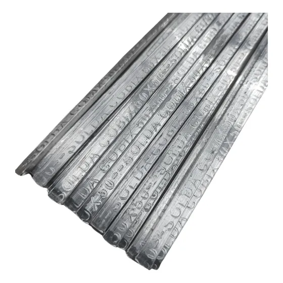 05 Barras Vareta Verga Estanho Solda 50x50 Aprox. 355g Cobix 127/220v
