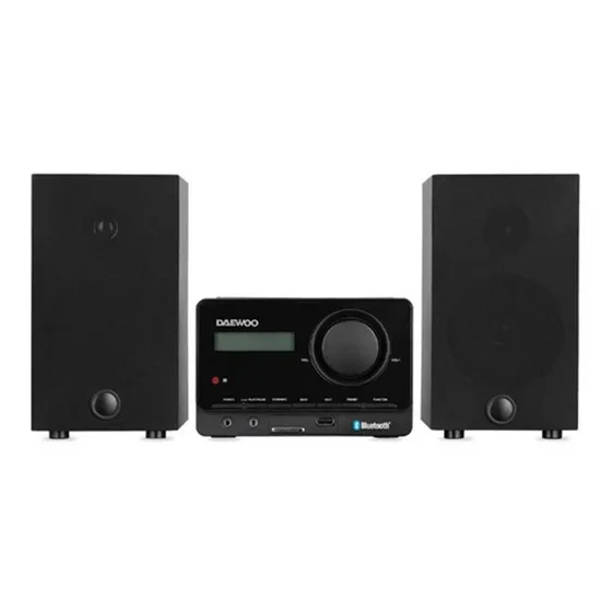Minicomponente Bocina Bluetooth Daewoo Dw-800 Radio Fm Usb Cd Sd Color Negro Potencia 18w Rms