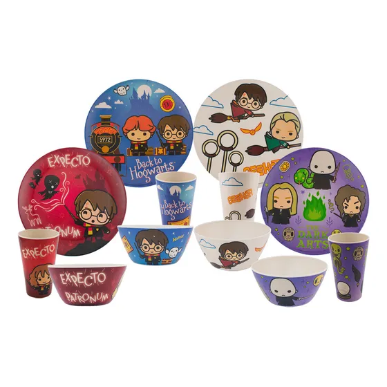 Vajilla De Bambú Harry Potter Para 4 Personas 12 Pzas Color Blanco
