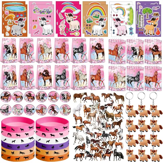 Set De Fiestas Caballo Rosa Para Cumpleaños De Niñas Y Mujer
