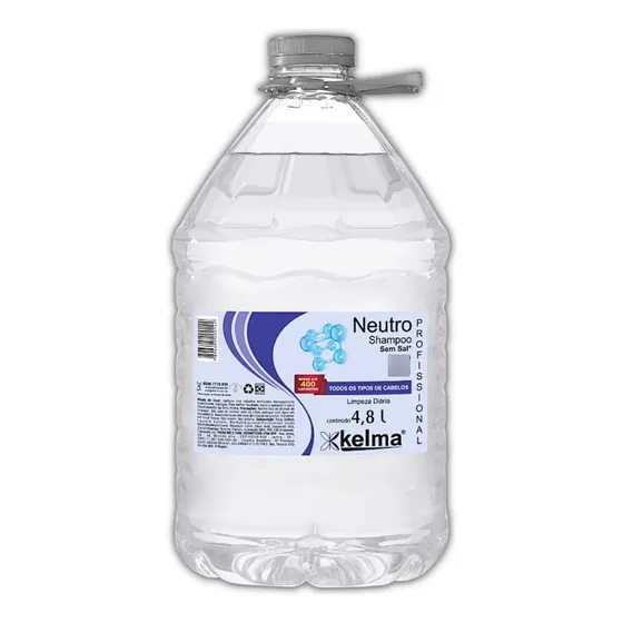 Shampoo Kelma 4,8l Neutro Shampoo Sem Sal Para Todos Cabelos