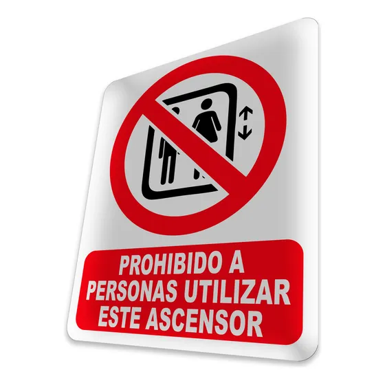 Letrero Prohibido A Personas Utilizar Este Ascensor
