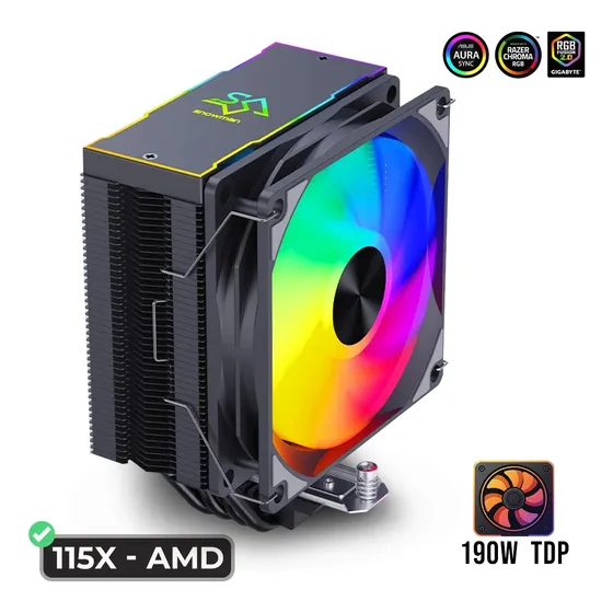 Fan Cooler Cpu Rgb Intel Amd Disipador Argb 115x Am4 Am3