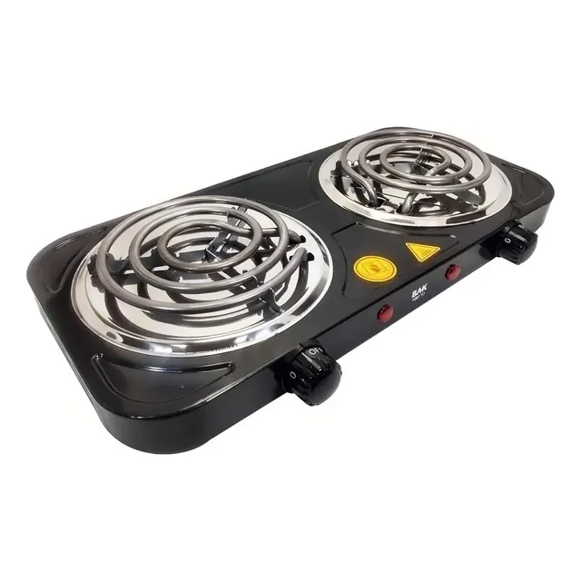 Fogão Fogareiro 2 Bocas Elétrico 2000w Fogão Cooktop Portáti Cor Preto