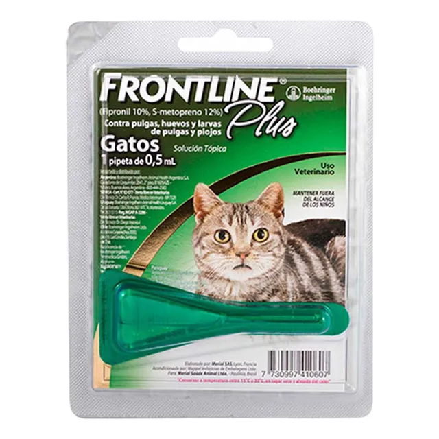 Pipeta Gatos Antipulgas Garrapatas Frontline Plus Combo X2 U