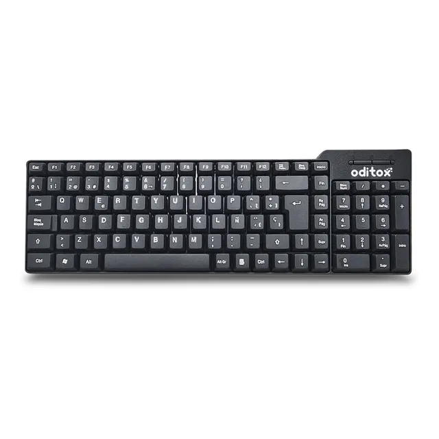 Teclado Usb Oditox Español Negro P/ Pc Económico Comun Negro
