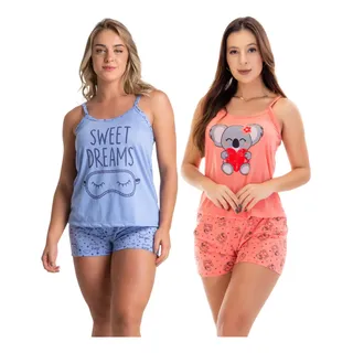 Kit 2 Baby Doll Alcinha Fresquinho Verão Estampado Promoção