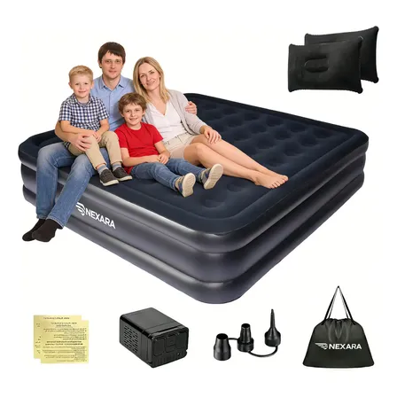 Colchão Inflável Casal Automático Com Bomba,200x150x38cm Preto