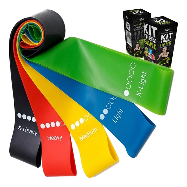 Kit 5 Faixa Elástica Super Mini Band Para Treino Exercícios Kit 5 Faixa Elástica Super Mini Band Para Treino Exercícios