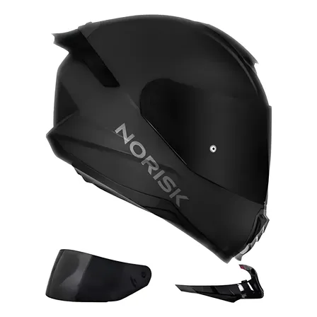 Capacete Norisk Razor Black Edition Viseira E Aerofólio Fumê
