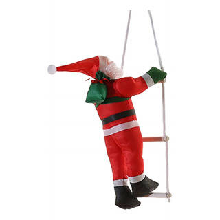 Papá Noel Colgando En Una Escalera De Cuerda Adorno Colgante Papá Noel Colgando En Una Escalera De Cuerda Adorno Colgante