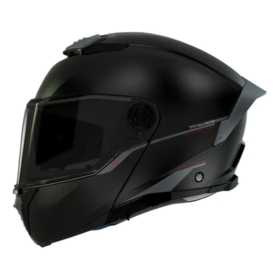 Casco para moto rebatible MT Helmets Solid A1 Matt Atom 2 SV MT FU404SV  negro mate lisa talle M 