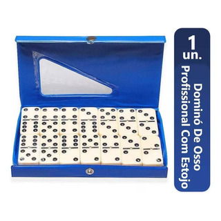 Dominó Profissional De Osso Estojo Com 28 Peças 10mm Dominó Profissional De Osso Estojo Com 28 Peças 10mm