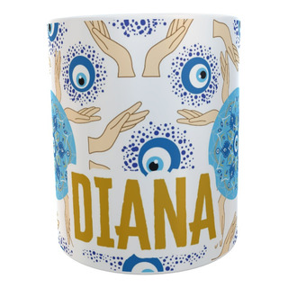 Taza Ojo Turco Azul Y Manos No. 3 Personalizada Taza Ojo Turco Azul Y Manos No. 3 Personalizada