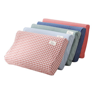 Funda De Almohada De Látex De Algodón Lavado, Azul Vaquero, Funda De Almohada De Látex De Algodón Lavado, Azul Vaquero,