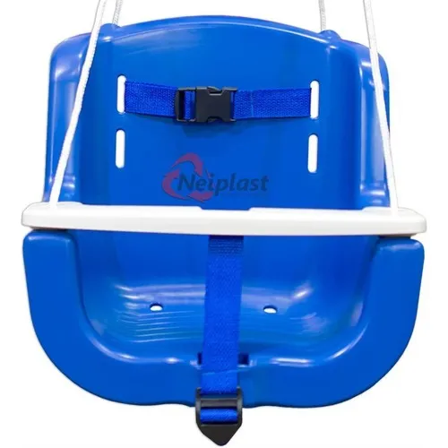 Balanço Balancinho Infantil Bebê Kids Com Cinto + Cordas Cor Azul