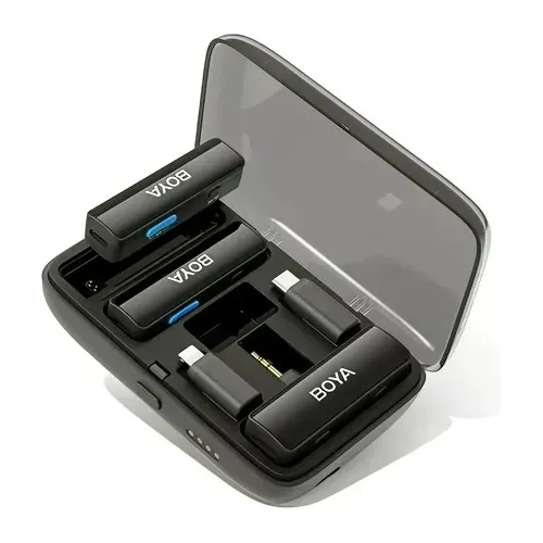 Microfone de câmera sem fio Boya Lavalier para iPhone USB-c cor preto-8