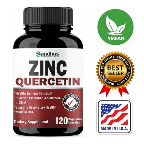 Quercetina Con Zinc (120 Cápsulas Veganas) Sandhus Hecho E.u Sabor Sin Sabor