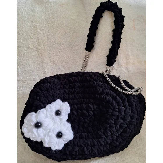Cartera Bolso Crochet C/flores
