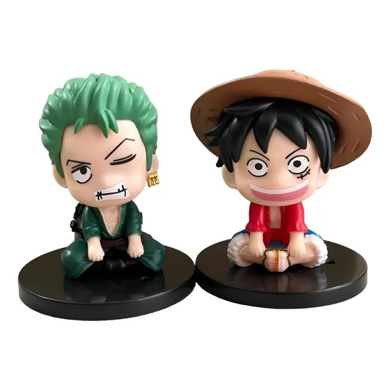 Figuras Colección Anime One Piece Luffy Zoro Set X2