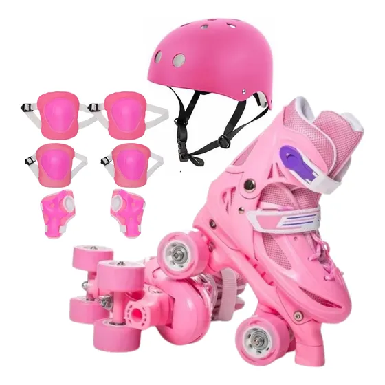 Patines Rollers Niña Más Protectores Y Casco +envío Gratis