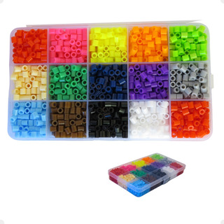 Kit Perler Beads 5,0mm Hama Pasta Com 15 Cores 1650 Peças Kit Perler Beads 5,0mm Hama Pasta Com 15 Cores 1650 Peças