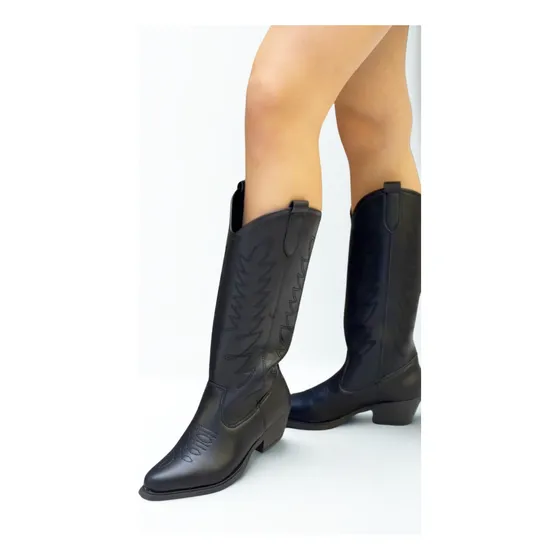 Botas Mujer Texañas Caña Alta Taco Bajo Eco Cuero (11/toki)