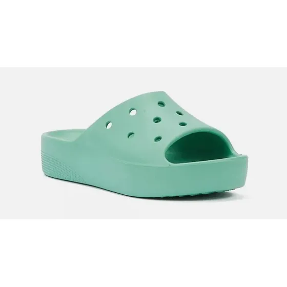Chinelo Slide Crocs Classic Plataform - Verde