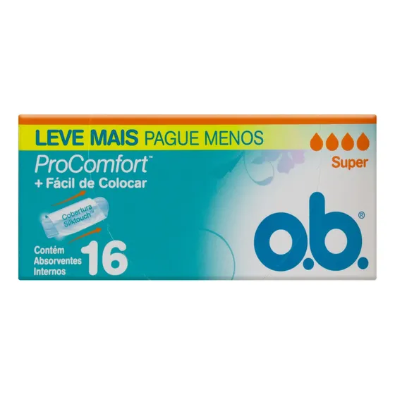 Absorvente interno ProComfort super caixa 16 unidades O.B.