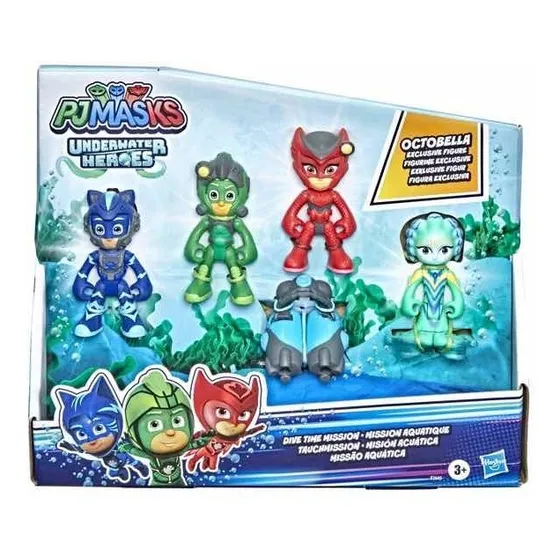 Pj Masks Play Set Figuras Héroes Bajo El Mar X 4 Pzas Hasbro