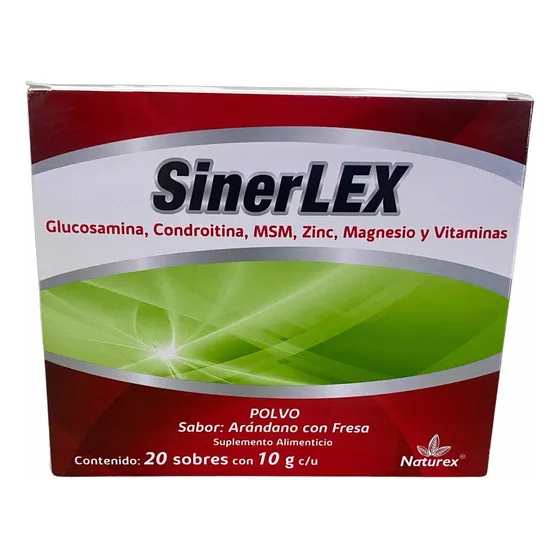 Sinerlex Polvo Glucosamina, Condroitina/ C/20 Sobres Naturex Sabor Arandano C/fresa