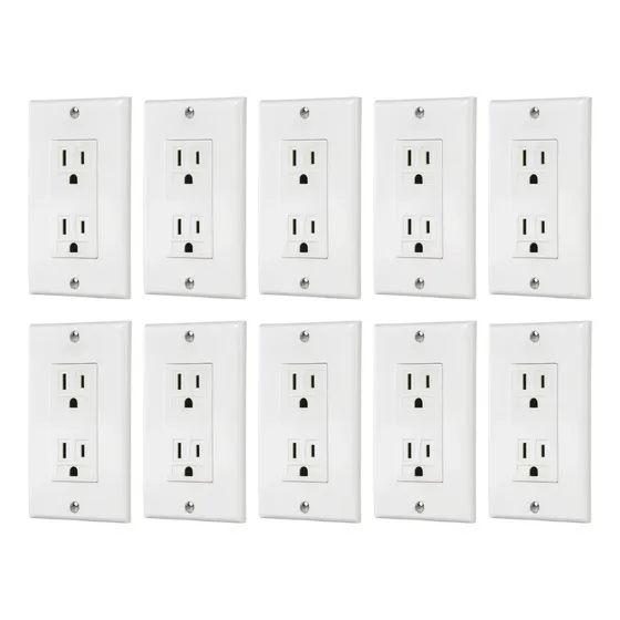 Contacto Doble Aterrizado Blanco Volteck 40016 (10 Piezas)