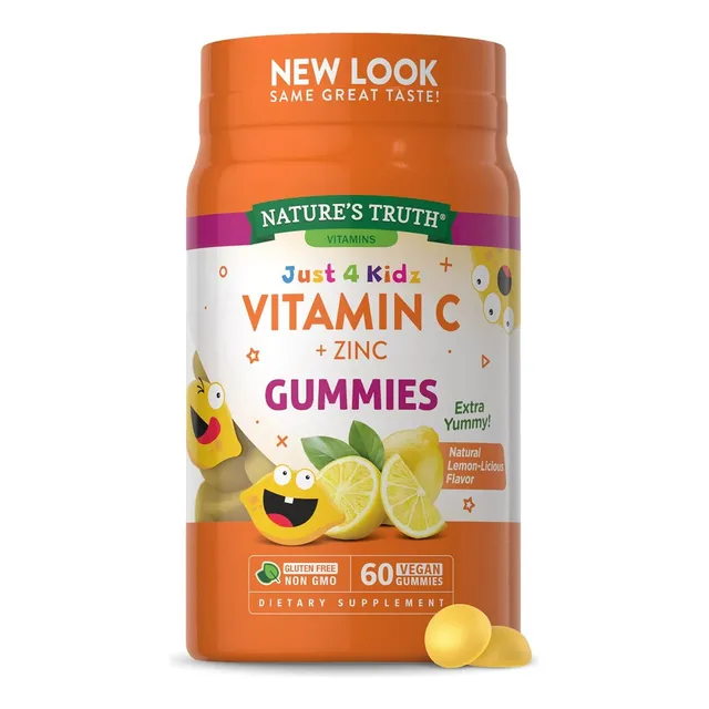 Vitamina C + Zinc Kids Nature's Truth 60 Gomitas Veganas Limón