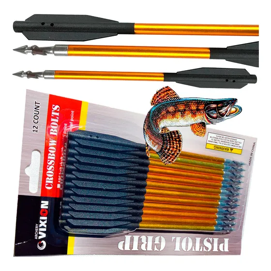 12 Setas Aluminio Pesca Com Besta 50 80 Libras S65-alf  (x) Dourado