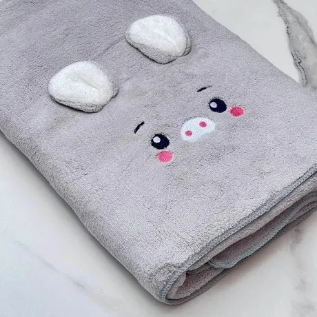 Toalla De Baño Infantil 100% Algodón Gris 70x140cm