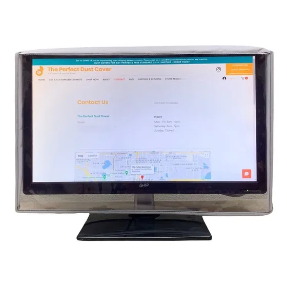 Funda Nailon Blanco Parte Frontal Transparente Para Monitor