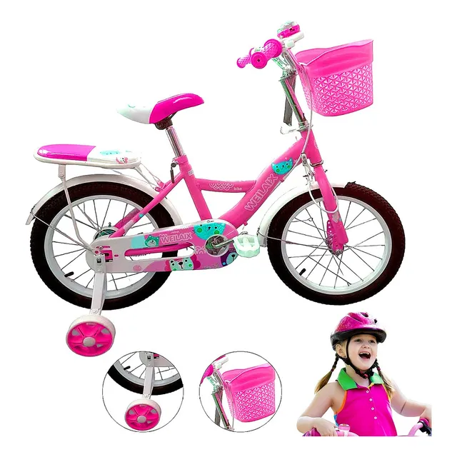 Bicicleta Infantil Entrenamieto R-20 Canasto Niñas V-brakes Color Fucsia Tamaño Del Cuadro 20