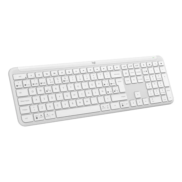 Teclado Inalámbrico Logitech Signature Slim K950 Blanco Idioma Español Latinoamérica