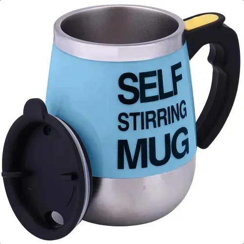 Taza Batidora Termica Automatica Eletrica  De Cafe Acero Azul Acero Taza Batidora Termica Azul Usb